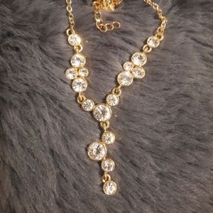 Crystal gold necklace
